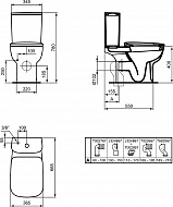 Унитаз компакт Ideal Standard Esedra T283401 без бачка и сиденья