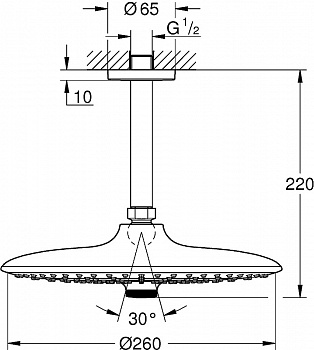 Верхний душ Grohe Euphoria 260 26461000 Хром
