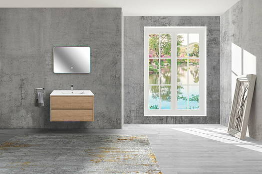 Тумба под раковину Vincea Gio 80 VMC-2G800NO подвесная N.Oak
