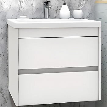 Тумба под раковину Art&Max Family-580-2C-SO-BL подвесная Белый глянец