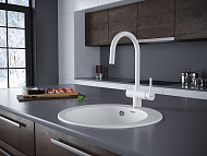 Смеситель для кухни Paulmark Heller He213218-431 Белый матовый