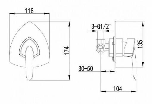 Смеситель для душа Lemark Mars LM3523C Хром