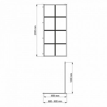 Душевая перегородка WasserKRAFT Glan 90 66W39 профиль Черный матовый стекло прозрачное