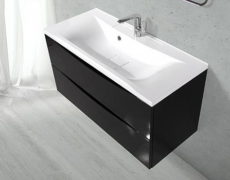 Тумба под раковину BelBagno Marino 100 MARINO-1000-2C-SO-NL-P подвесная Nero Lucido