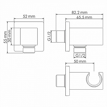 Гигиенический душ со смесителем WasserKRAFT А66096 Черный глянец