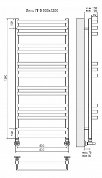 Полотенцесушитель Линц П15 500х1200Terminus