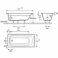 Акриловая ванна Jacob Delafon Patio 150x70 E6810RU-00 без гидромассажа