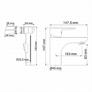 Смеситель для раковины WasserKRAFT Leine 3508 с гигиеническим душем Хром