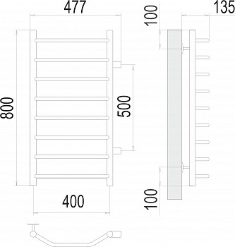 Виктория П8 400х800 бп500 Полотенцесушитель  TERMINUS
