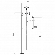 Смеситель для ванны Kaiser Trio 57222 Хром