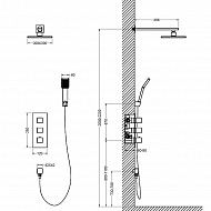 Душевая система Timo Tetra-thermo SX-0179/17SM с термостатом Золото матовое