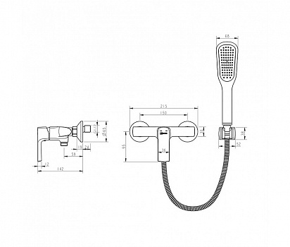 Смеситель для душа Lemark Ursus LM7203BL Черный