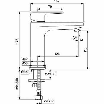 Смеситель для раковины Ideal Standard Cerafine Model O BC554AA Хром