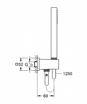 Душевой гарнитур Grohe Cube Stick 26405000 Хром