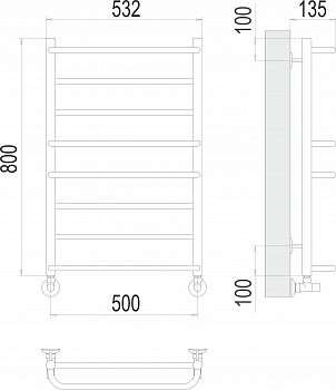 Евромикс П8 500х800 Полотенцесушитель  TERMINUS