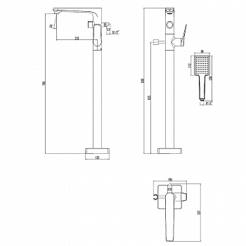 Смеситель для ванны Lemark Bronx LM3744GM Графит