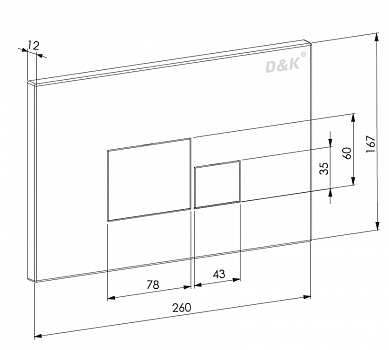 Клавиша смыва D&K Quadro (DB1519016)