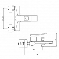 Смеситель для ванны Bronze de Luxe Element EL03CB Хром Черный матовый