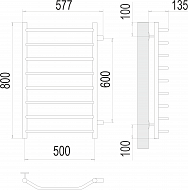 Виктория П8 500х800 бп600 Полотенцесушитель  TERMINUS