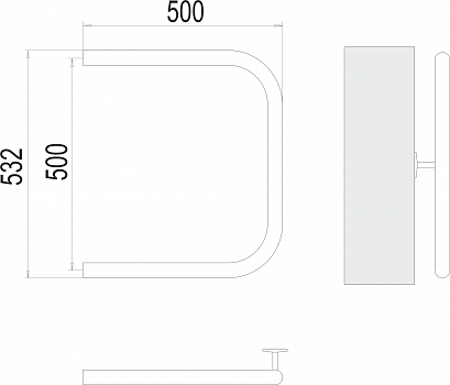 Полотенцесушитель П-образный 1" 500х500Terminus