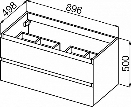 Тумба под раковину Cezares Molveno 90 MOLVENO-90-2C-SO-BET подвесная Beton