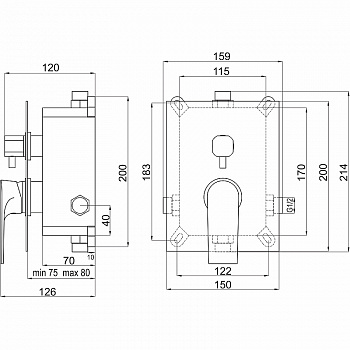 Смеситель для душа Ferro Algeo Square BAQ7P2BOX Хром