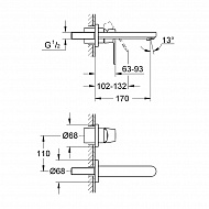 Смеситель для раковины Grohe Eurosmart Cosmopolitan 19381000 Хром
