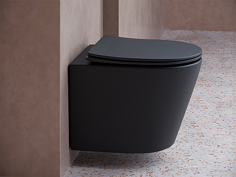 Унитаз Ceramica Nova Balearica CN6000MB подвесной Черный матовый с сиденьем Микролифт