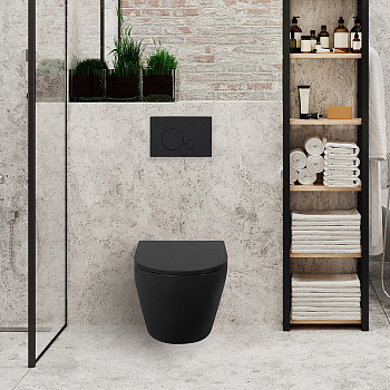 Унитаз BelBagno Colorato BB062CHR-MB подвесной Черный без сиденья
