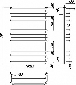 Полотенцесушитель водяной Ravak Optima 53х80 X04000083685