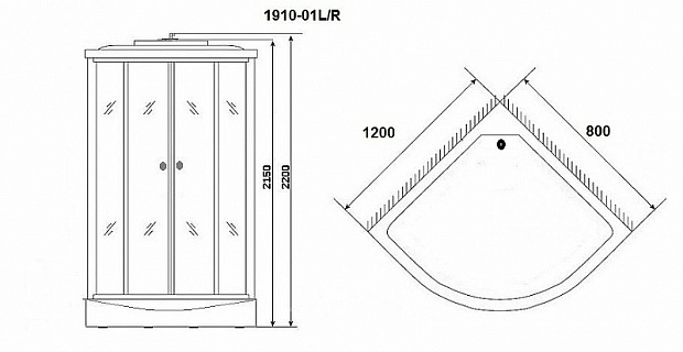 Душевая кабина Niagara Ultra NG-1910-01L 120x80 с гидромассажем