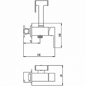 Гигиенический душ со смесителем Haiba HB5511-7 Черный матовый