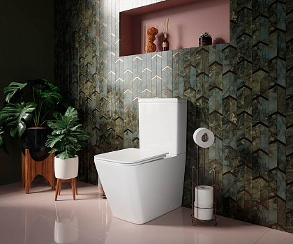 Унитаз компакт Ceramica Nova Cubic CN1803-B без бачка и с сиденьем Микролифт